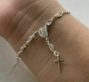 Pulseira de Prata Terço em Zircônias.