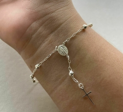 Pulseira de Prata em Terço.