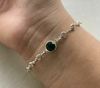 Pulseira de Prata Zircônia Verde Esmeralda.