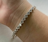 PULSEIRA DE PRATA RIVIERA CORAÇÕES