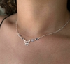 COLAR CHOCKER DE PRATA BORBOLETA E ZIRCONIAS