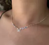 COLAR CHOCKER DE PRATA BORBOLETA E ZIRCONIAS