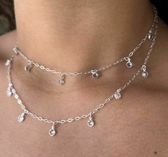 COLAR CHOCKER DE PRATA ZIRCONIAS