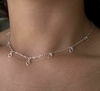COLAR CHOCKER DE PRATA CORAÇÕES VAZADOS