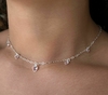 COLAR CHOCKER DE PRATA EM ZIRCONIAS ROSA BEBÊ