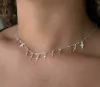 COLAR CHOCKER DE PRATA PINGENTES DE CRUZ