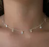 COLAR CHOCKER DE PRATA CORAÇÕES EM ZIRCONIA