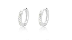 BRINCO DE PRATA ARGOLA CLICK CRAVEJADO ZIRCONIAS
