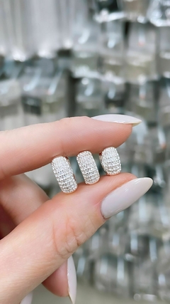 BRINCO DE PRATA TRIO CRAVEJADO ZIRCONIAS