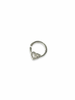 PIERCING DE PRATA DAITH CORAÇÃO CRAVEJADO