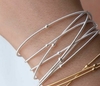 PULSEIRA BANHO DE PRATA CORDA DE VIOLÃO COM ESFERAS