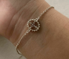 PULSEIRA DE PRATA PORTUGUESA CRAVEJADA