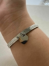 BRACELETE DE AÇO PINGENTE CORAÇÃO