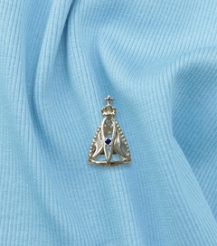 PINGENTE DE PRATA NOSSA SENHORA PEDRA AZUL