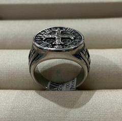 ANEL DE AÇO MASCULINO SÃO BENTO - comprar online