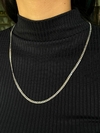 CORRENTE DE PRATA MASCULINA ELO GRUMMET 4 MM