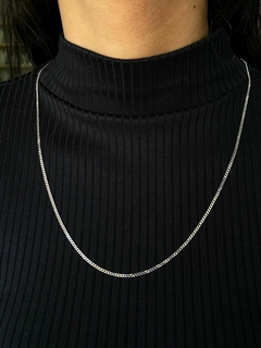 CORRENTE DE PRATA MASCULINA ELO GRUMMET 2MM