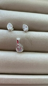 CONJUNTO DE PRATA BRINCO E PINGENTE GOTA