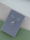 CONJUNTO DE PRATA CORAÇÃO CRAVEJADO DE ZIRCONIA