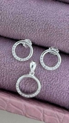 CONJUNTO DE PRATA BRINCO E PINGENTE REDONDO