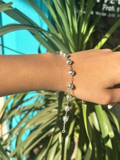 PULSEIRA DE PRATA BOLAS - comprar online