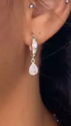BRINCO ARRGOLA COM PINGENTE GOTA DE ZIRCONIA