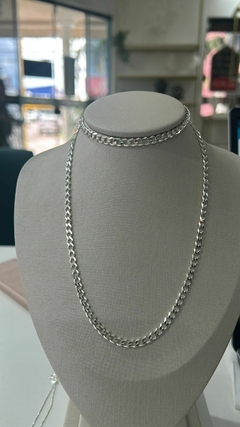 CORRENTED DE PRATA MASCULINA ELO GRUMMET