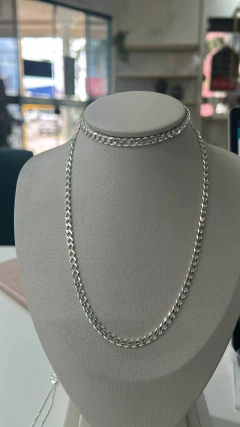 CORRENTED DE PRATA MASCULINA ELO GRUMMET