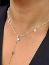 COLAR DE PRATA CHOKER CORAÇÃO ZIRCÔNIA