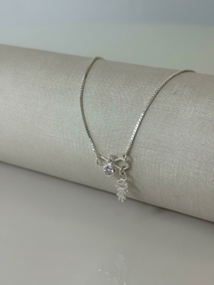 COLAR CHOKER DE PRATA AMOR INFINITO FILHA COM PONTO DE LUZ ZIRCÔNIA - comprar online