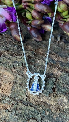 COLAR CHOKER DE PRATA N.S APARECIDA CRAVEJADA