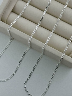 CORRENTE DE PRATA MASCULINA 3X1 2MM
