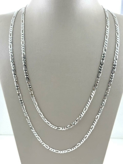 CORRENTE DE PRATA MASCULINA 3X1 4MM