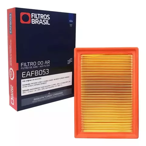 Filtro de Ar do Motor EAFB053 Chevrolet Cobalt / Onix / Sonic / Spin - Filtros Brasil