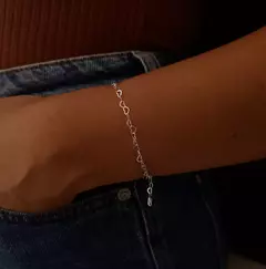 Pulseira Elo Coração Vazado Prata 925 - comprar online