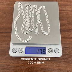 Corrente de prata 925 masculina grumet 70cm 5mm na internet