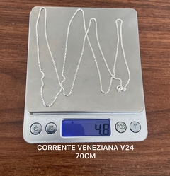 Corrente de prata 925 masculina veneziana 70cm 2mm - comprar online