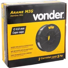 Arame de Solda MIG 5Kg 0,8mm s/gás VONDER