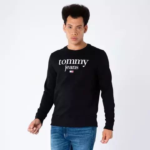 Moletom Logo Moderno Gola Redonda Tommy Jeans