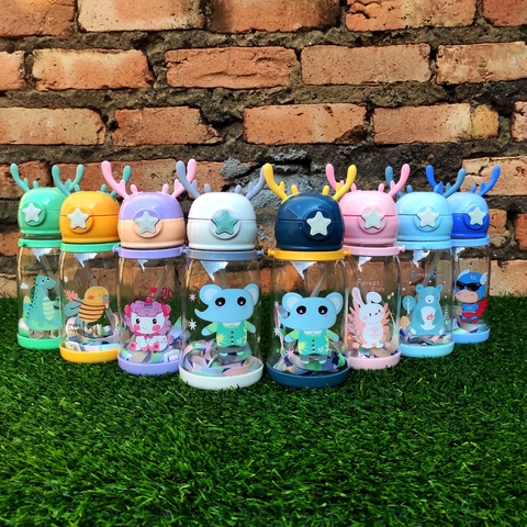 GARRAFINHA DE ÁGUA INFANTIL C/CANUDO E ALÇA