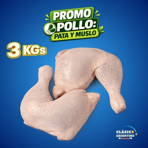 Pata y Muslo de Pollo (3 KGs). Sin Agua y Sin Congelar