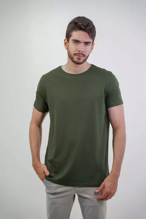 Camiseta algodão egípcio - Verde Musgo - comprar online