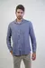 Camisa Manga Longa Linho Slim Fit - Azul Jeans - comprar online