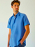 Camisa de linho manga curta - Azul Bebe - comprar online