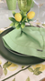 Guardanapo verde folha ponto ajour - Olivia B. Home