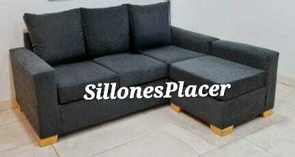 SOFA ESQUINERO CON CAMASTRO REVERSIBLE EN TELA CHENILLE O ANTIDESGARRO