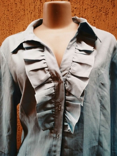 Camisa Cinza com Babados - Tamanho: G1 - loja online