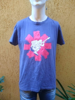 Camiseta Unissex Flea Red Hot Chili Peppers Azul Surf – Tamanho G