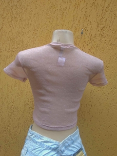 Cropped Transparente Rosa Metalizado Tamanho: M - loja online