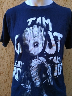 Camiseta Preta Groot 'I Am Groot' - Tamanho M - Tio Apu Store